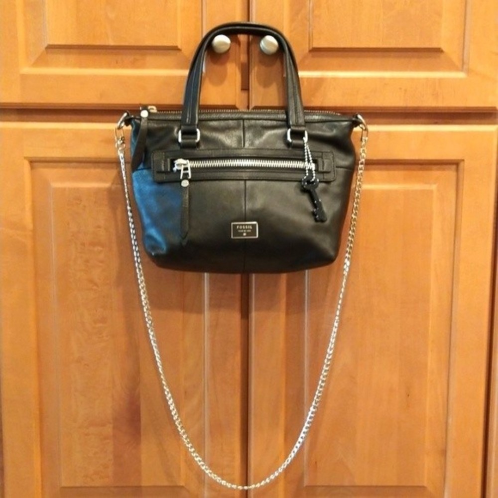 Fossil Dawson Pebbled Leather Tote Crossbody Bag EUC